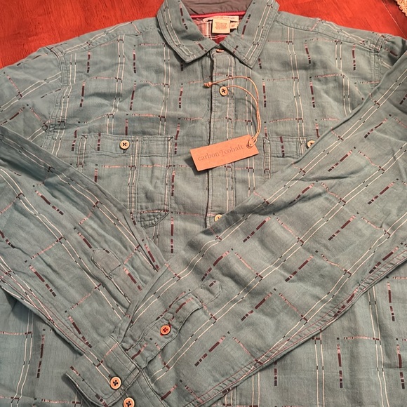 Carbon 2 Cobalt, NWT long sleeved cotton casual shirt, perfect NEW condition - Picture 4 of 7